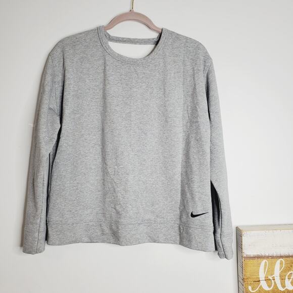 Nike Tops - Nike Dry Versa Training Sweatshirt Open Back Grey M